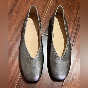 Frye Metallic Gray Flats